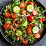 Paardenbloemensalade met Honing Vinaigrette – kleurrijk, fris en perfect als lichte lunch of bijgerecht. Sla dit gezonde recept op voor later!