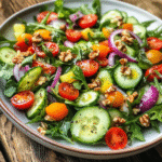 Paardenbloemensalade met Honing Vinaigrette – kleurrijk, fris en perfect als lichte lunch of bijgerecht. Sla dit gezonde recept op voor later!