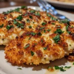Knoflook Parmezaanse Kip & Steak Ovenschotel met romige aardappelpuree – een rijke, smaakvolle maaltijd voor elke avond.
