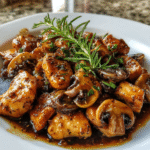 Zwarte peper kip met champignons – een smaakvol wokgerecht met malse kip, gebakken champignons en een pittige saus die iedereen zal verrassen