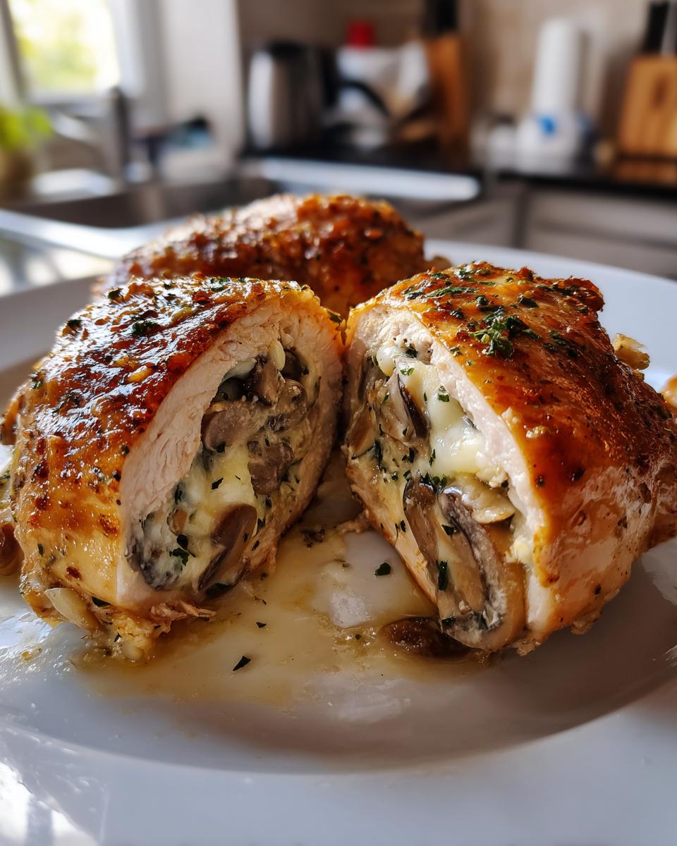 Cheesy Garlic Butter Mushroom-Stuffed Chicken - detail 3
