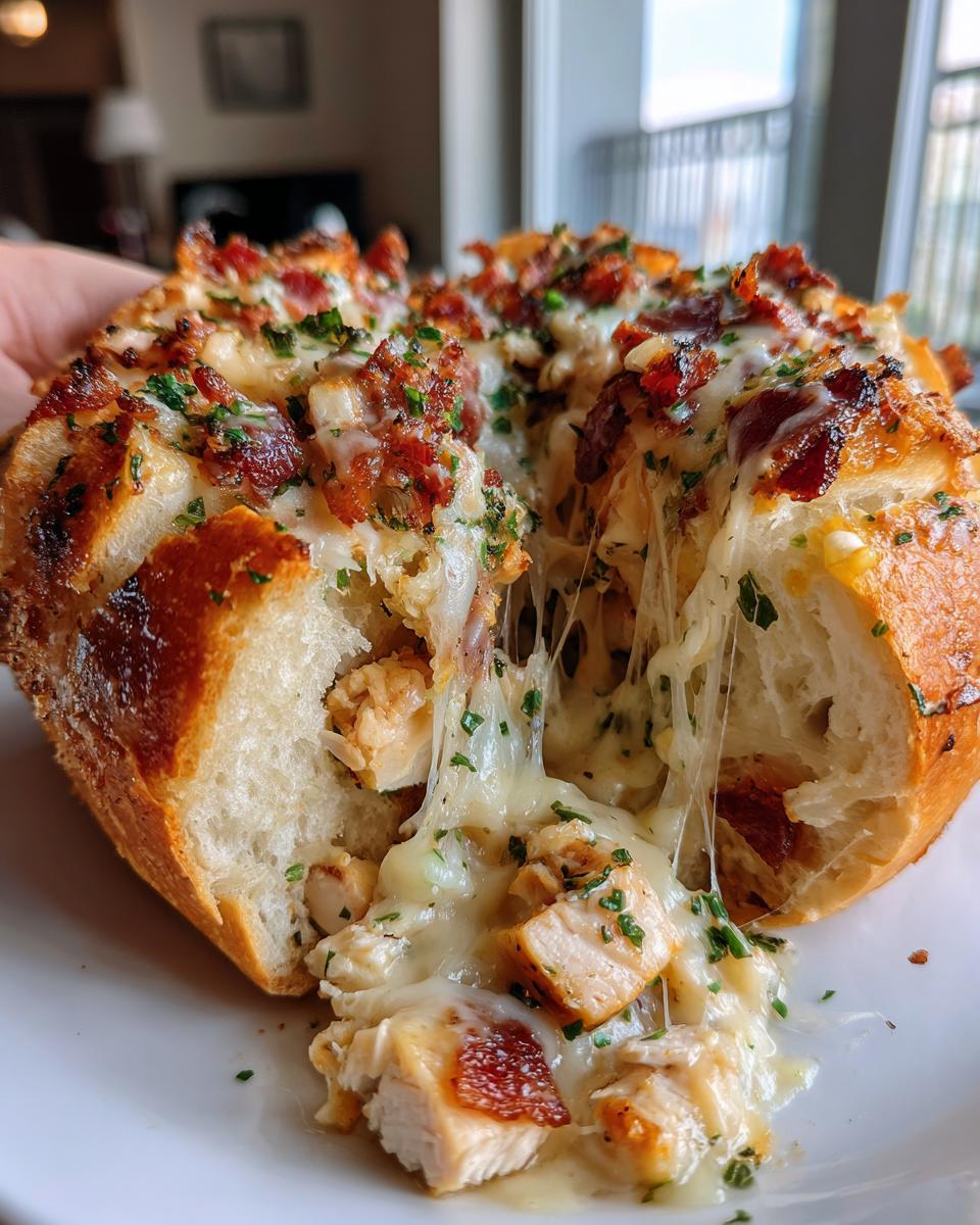 Chicken Bacon Ranch Stuffed Bread - detail 2