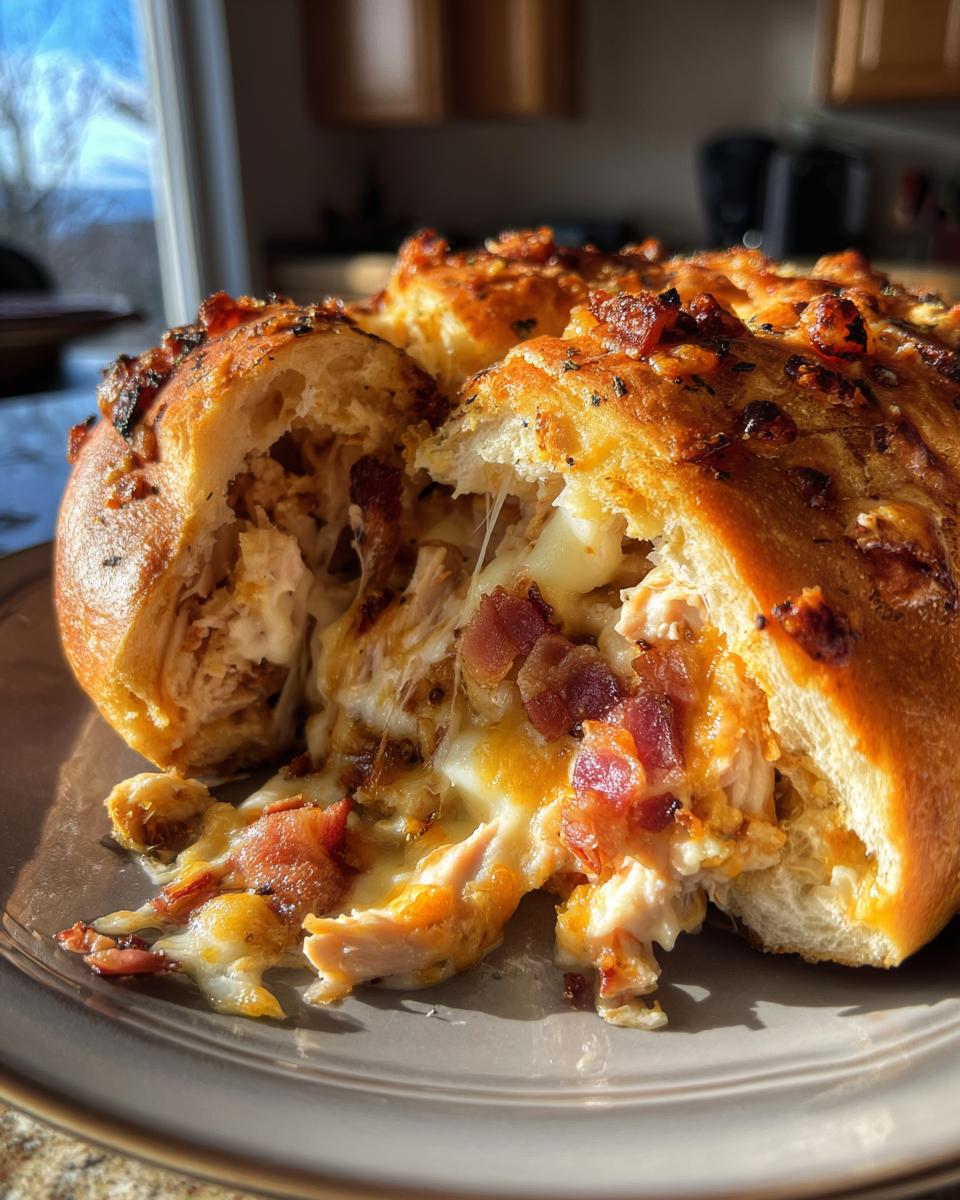 Chicken Bacon Ranch Stuffed Bread - detail 3