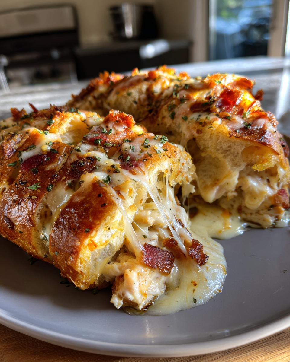 Chicken Bacon Ranch Stuffed Bread - detail 4