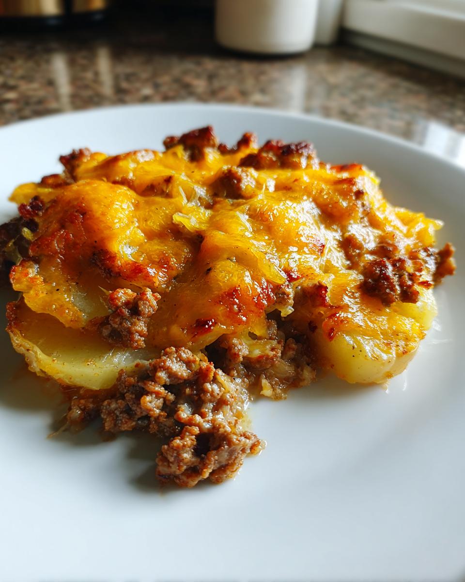 Eenvoudige 5-Ingrediënten Hamburger & Aardappel Ovenschotel - detail 4