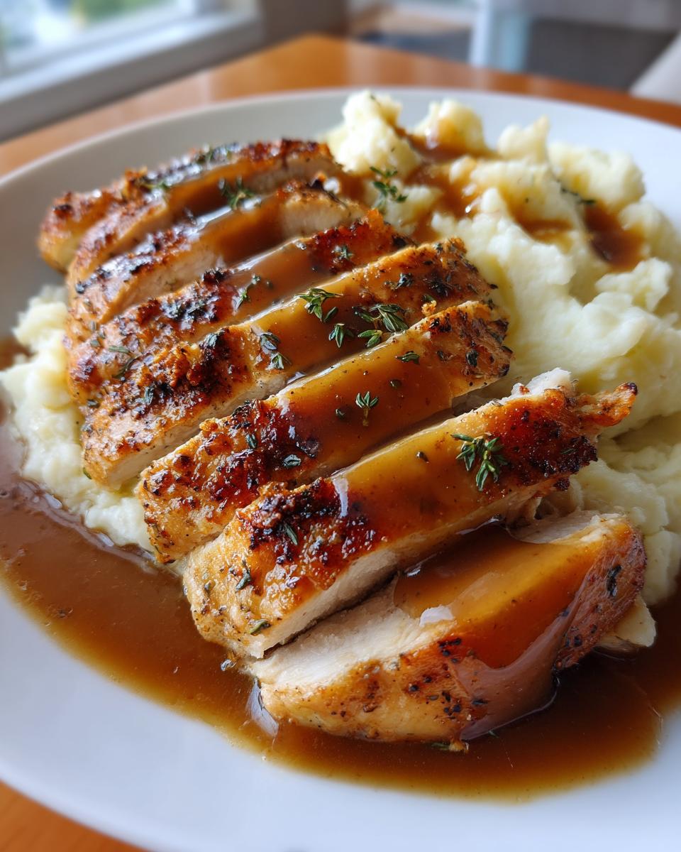 Eenvoudige Kip met Saus Over Aardappelpuree - detail 4