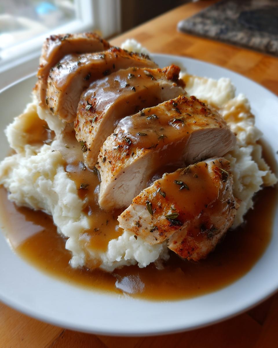 Eenvoudige Kip met Saus Over Aardappelpuree - detail 5