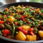 Eén-Pan Gehakt en Aardappel Skillet
