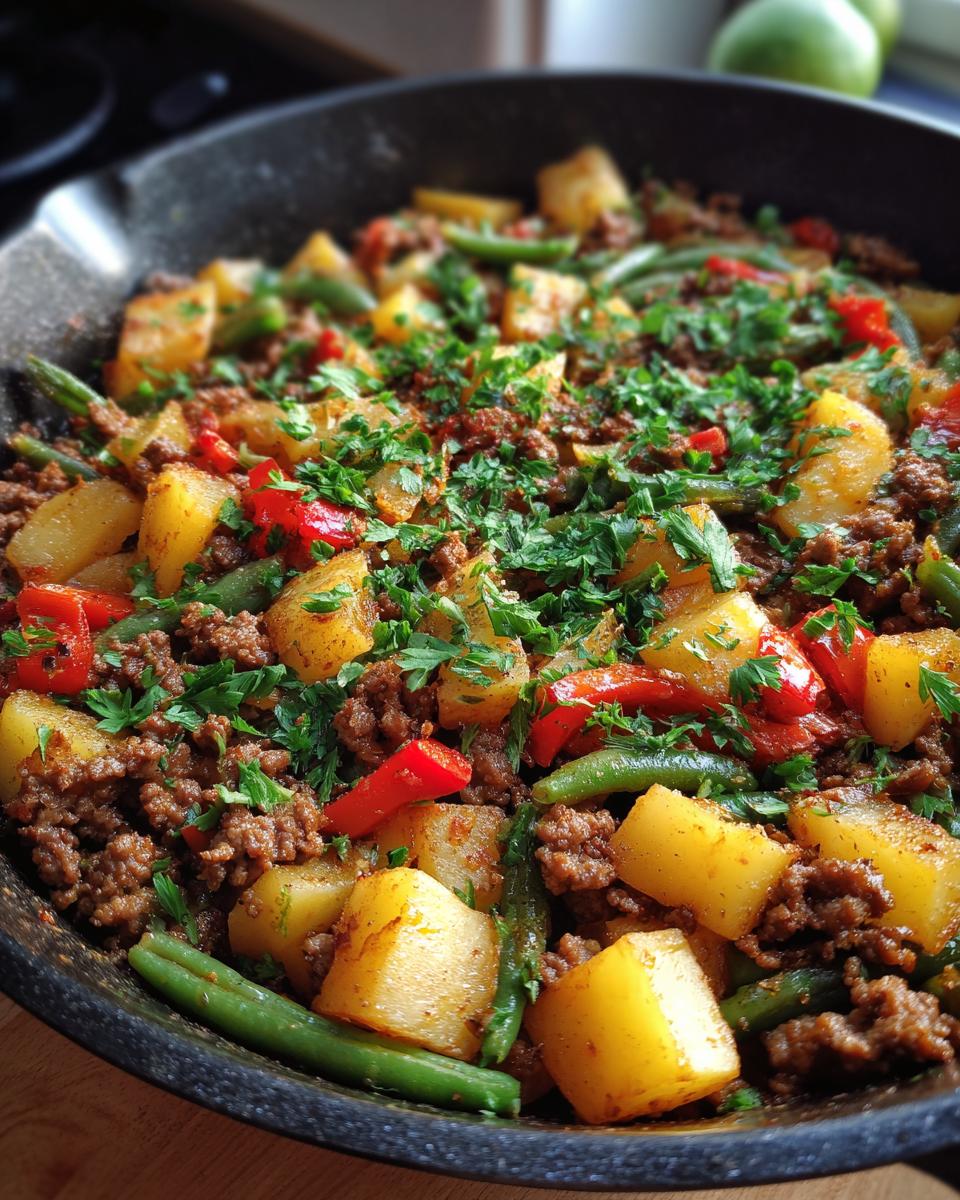Eén-Pan Gehakt en Aardappel Skillet - detail 4