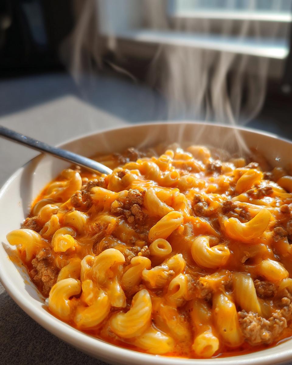 Eén-Pan Macaroni Cheeseburger Soep - detail 2