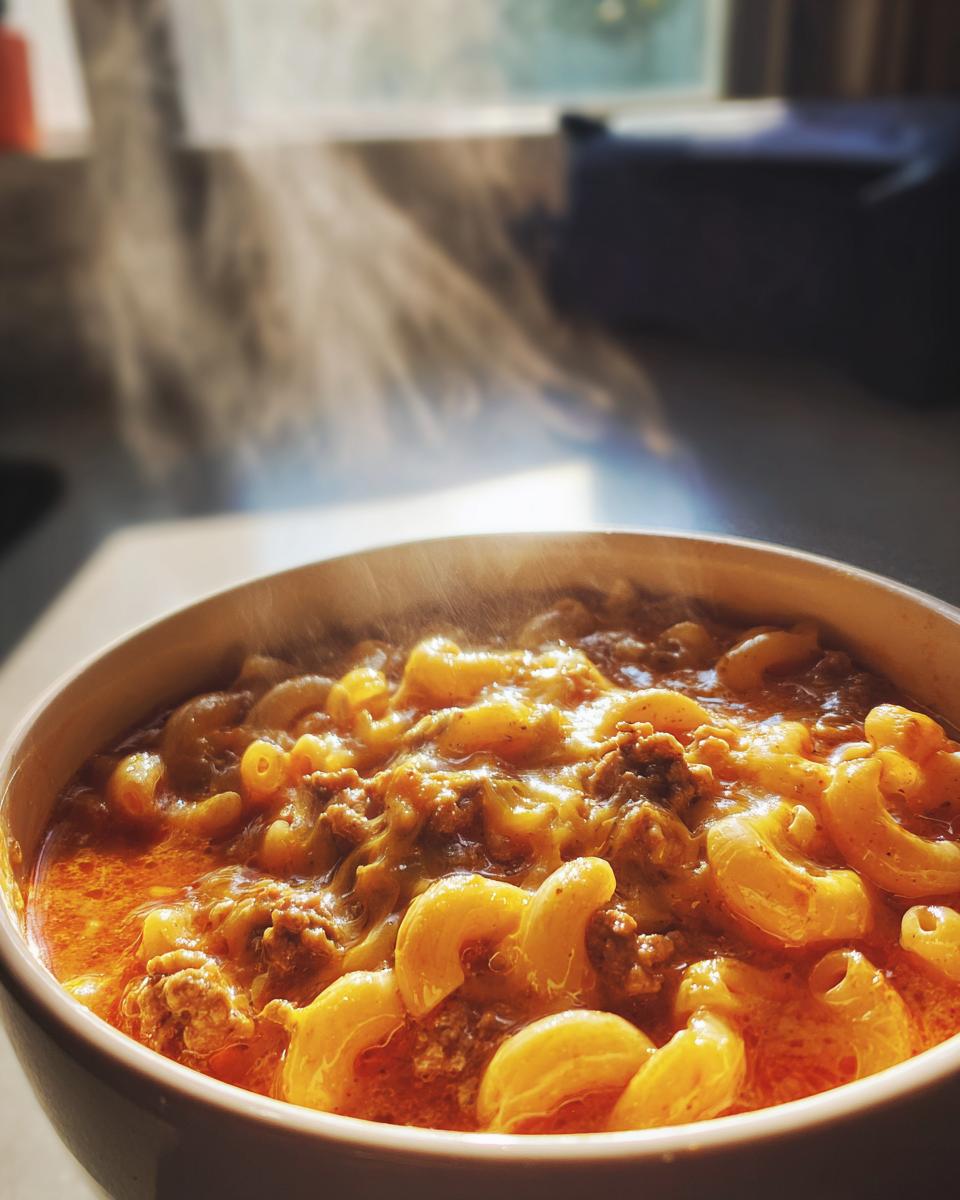Eén-Pan Macaroni Cheeseburger Soep - detail 6