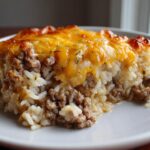 Franse Ui Gehakt en Rijst Ovenschotel