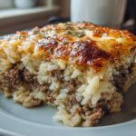 French Onion Ground Beef and Rice Casserole