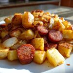 Fried Potatoes and Onions with Smoked Sausage