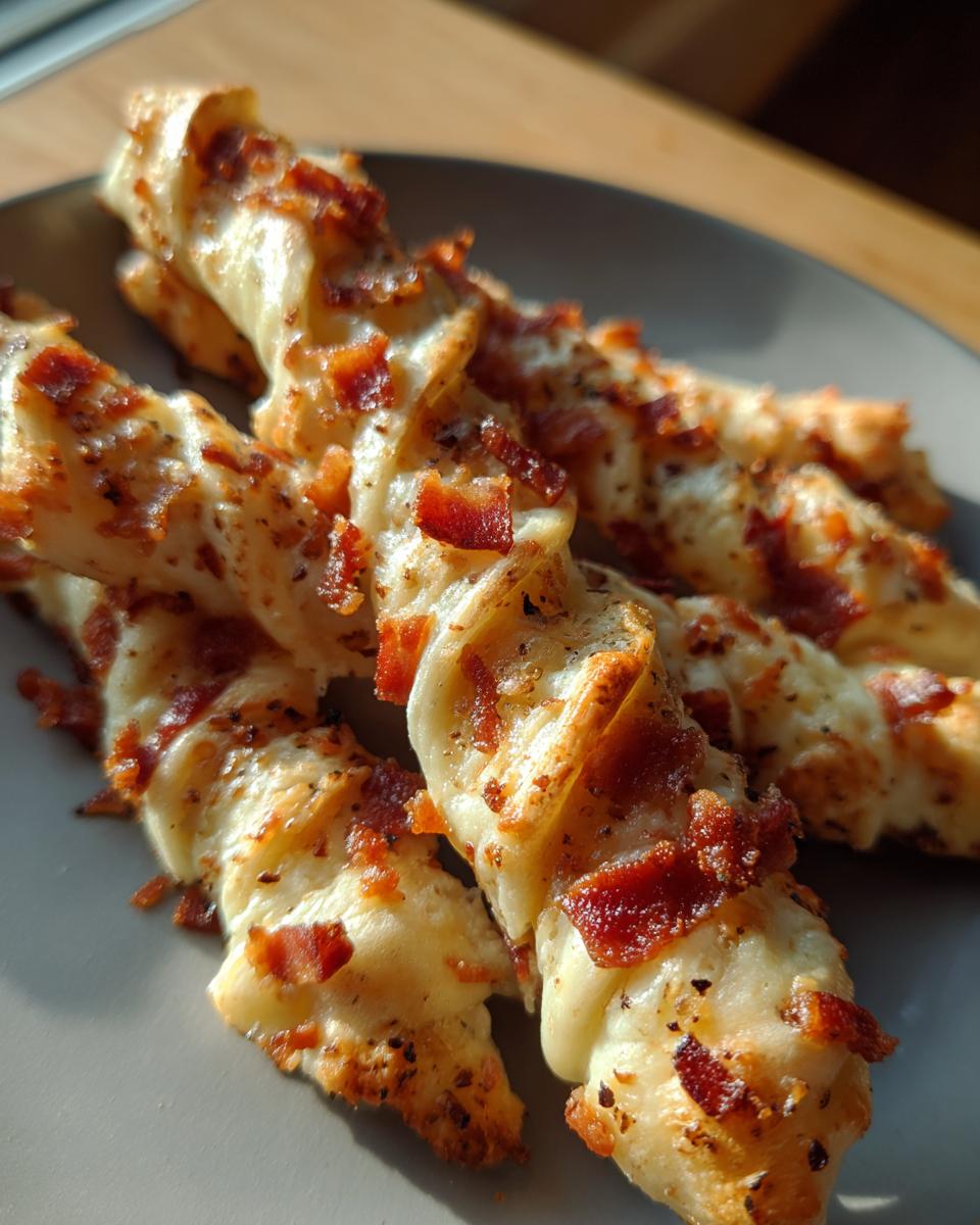 Garlic Butter Bacon Alfredo Pizza Twists - detail 2