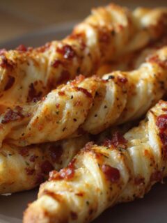 Garlic Butter Bacon Alfredo Pizza Twists