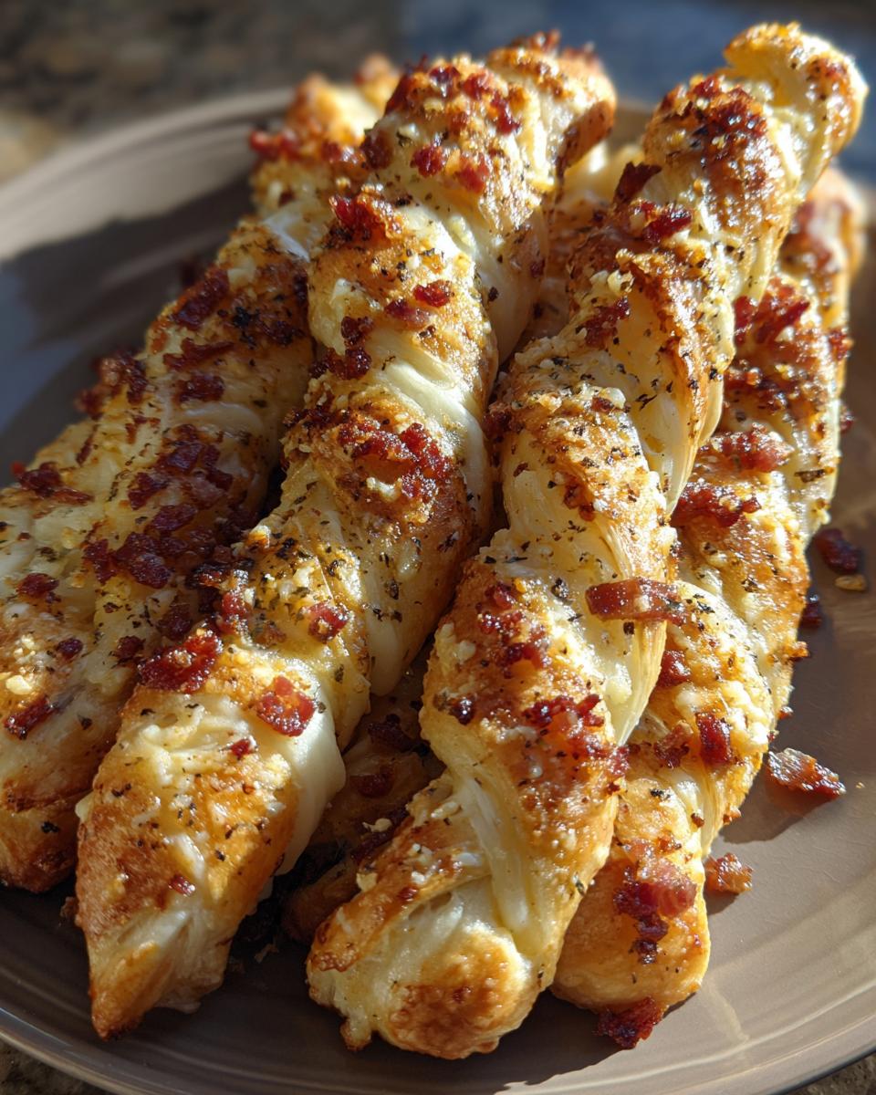 Garlic Butter Bacon Alfredo Pizza Twists - detail 3