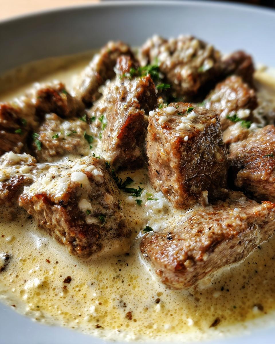 Garlic Butter Beef Bites with Parmesan Cream Sauce - detail 1