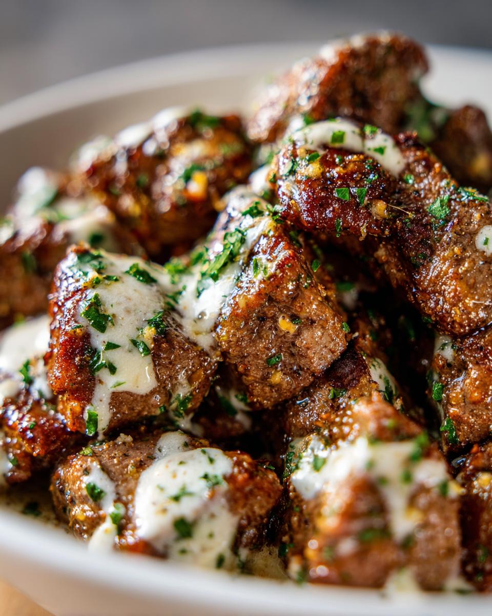 Garlic Butter Beef Bites with Parmesan Cream Sauce - detail 2