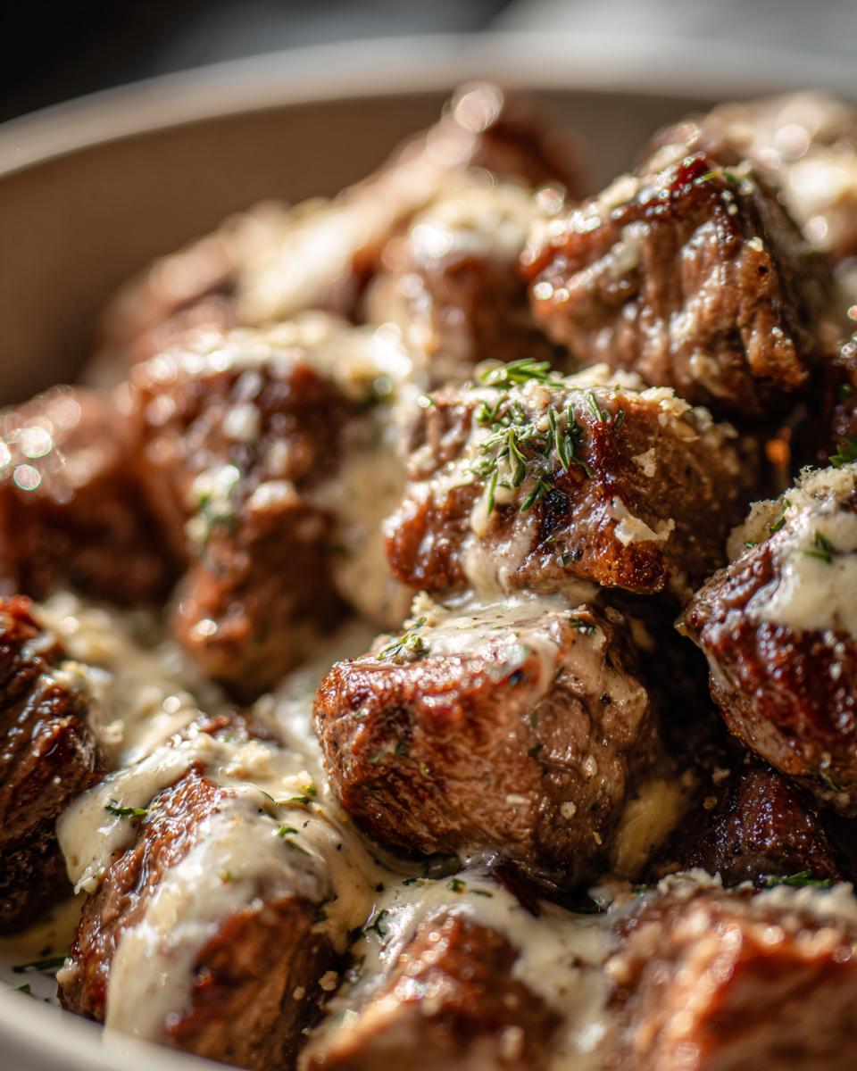Garlic Butter Beef Bites with Parmesan Cream Sauce - detail 4