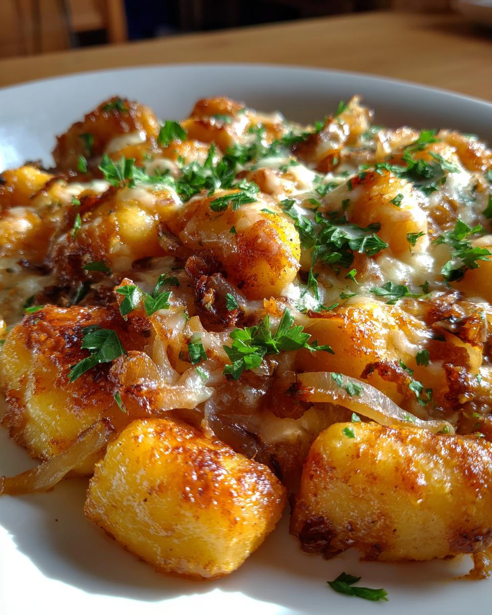 Goudgebakken Gnocchi met Gekarameliseerde Uien & Gruyère - detail 2