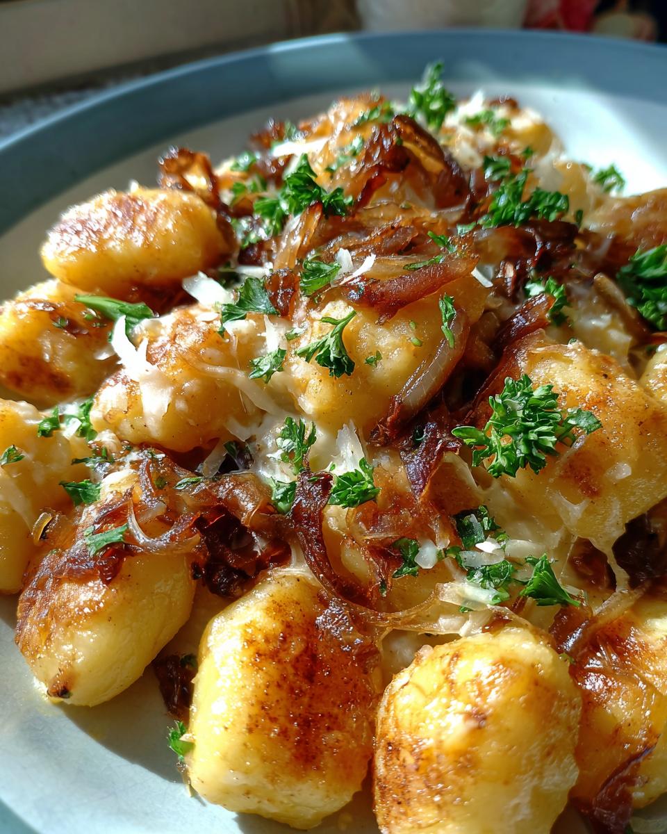 Goudgebakken Gnocchi met Gekarameliseerde Uien & Gruyère - detail 5