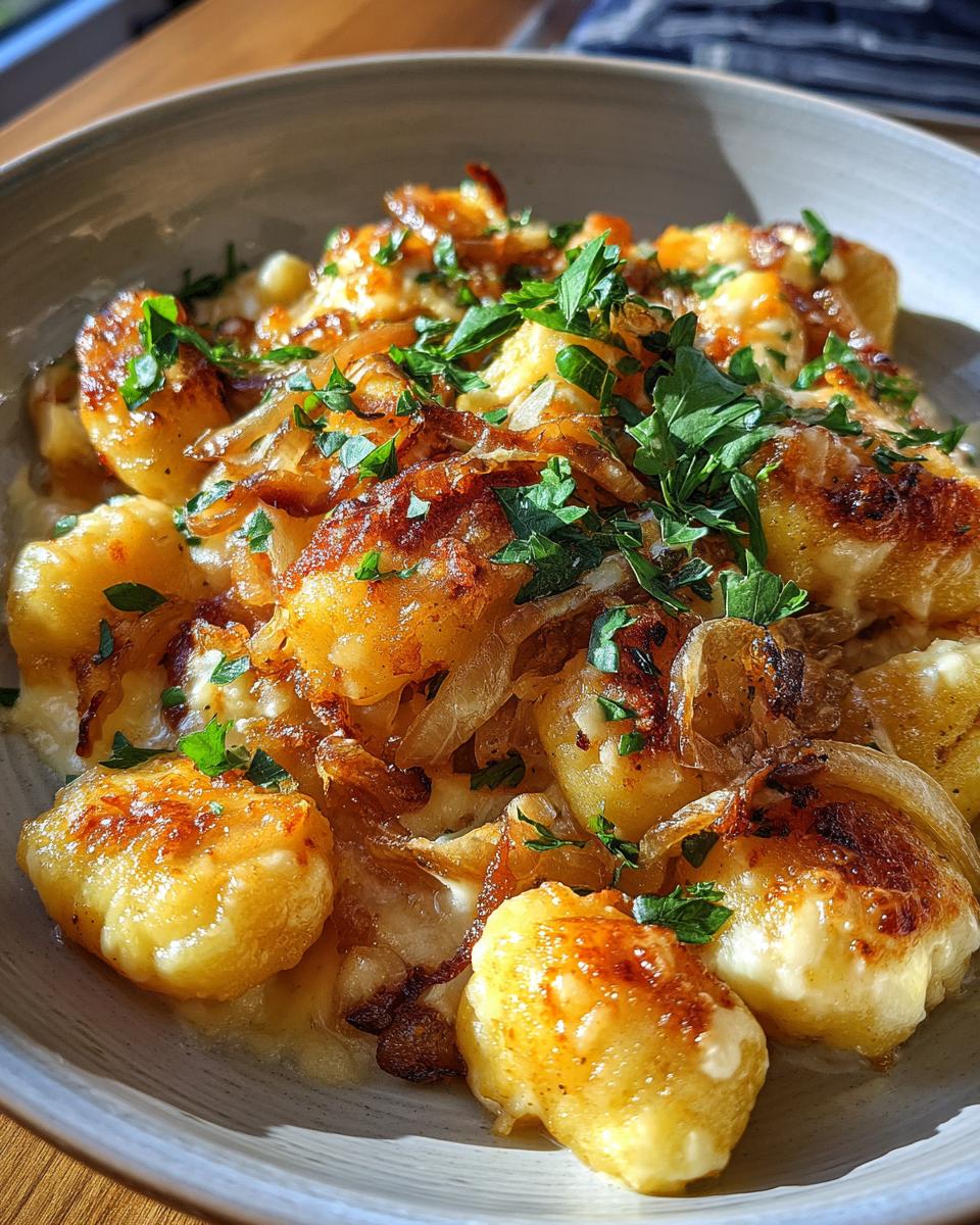 Goudgebakken Gnocchi met Gekarameliseerde Uien & Gruyère - detail 6