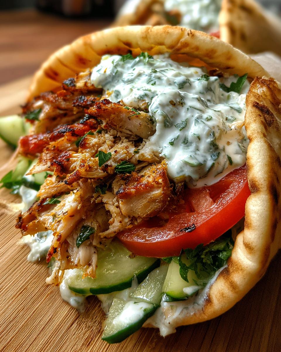 Greek Chicken Gyros with Cucumber Tzatziki - detail 1