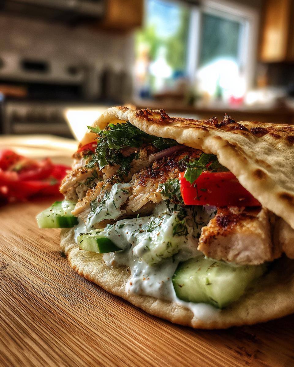 Greek Chicken Gyros with Cucumber Tzatziki - detail 2