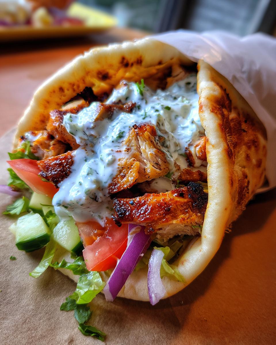 Greek Chicken Gyros with Cucumber Tzatziki - detail 4