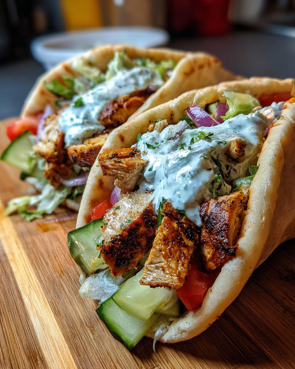 Greek Chicken Gyros with Cucumber Tzatziki - detail 5