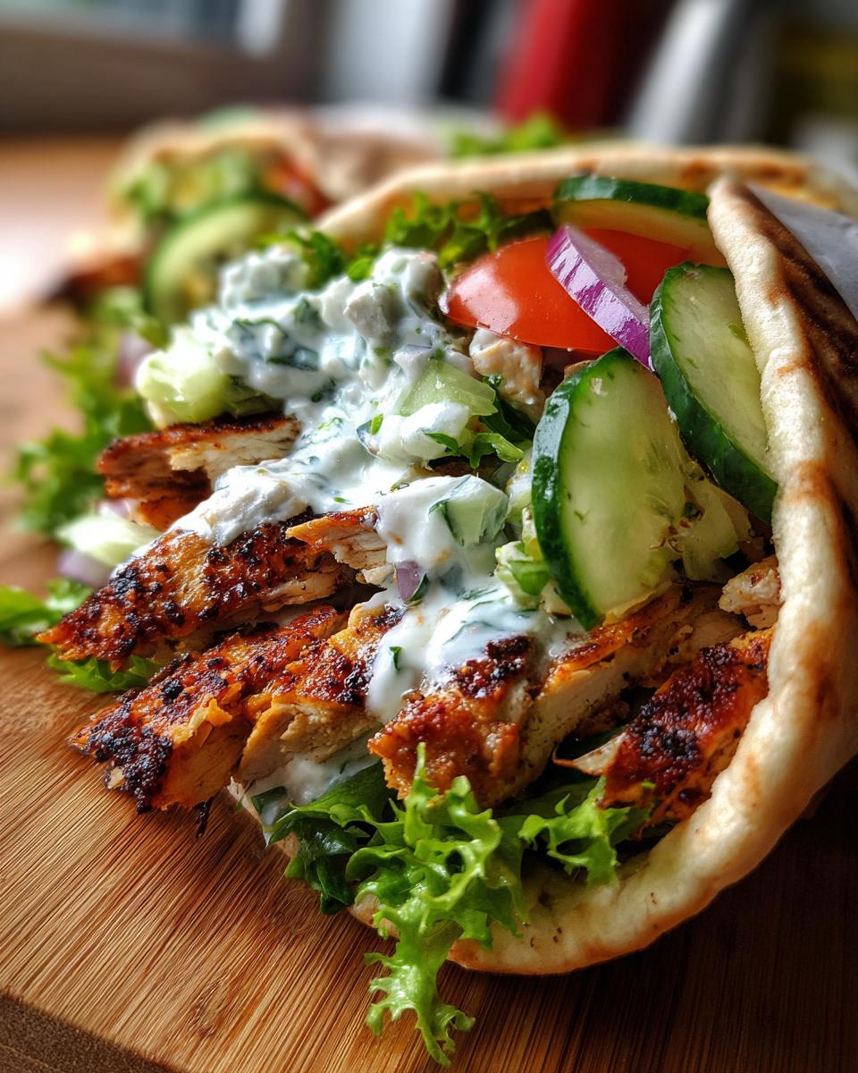 Greek Chicken Gyros with Cucumber Tzatziki - detail 6