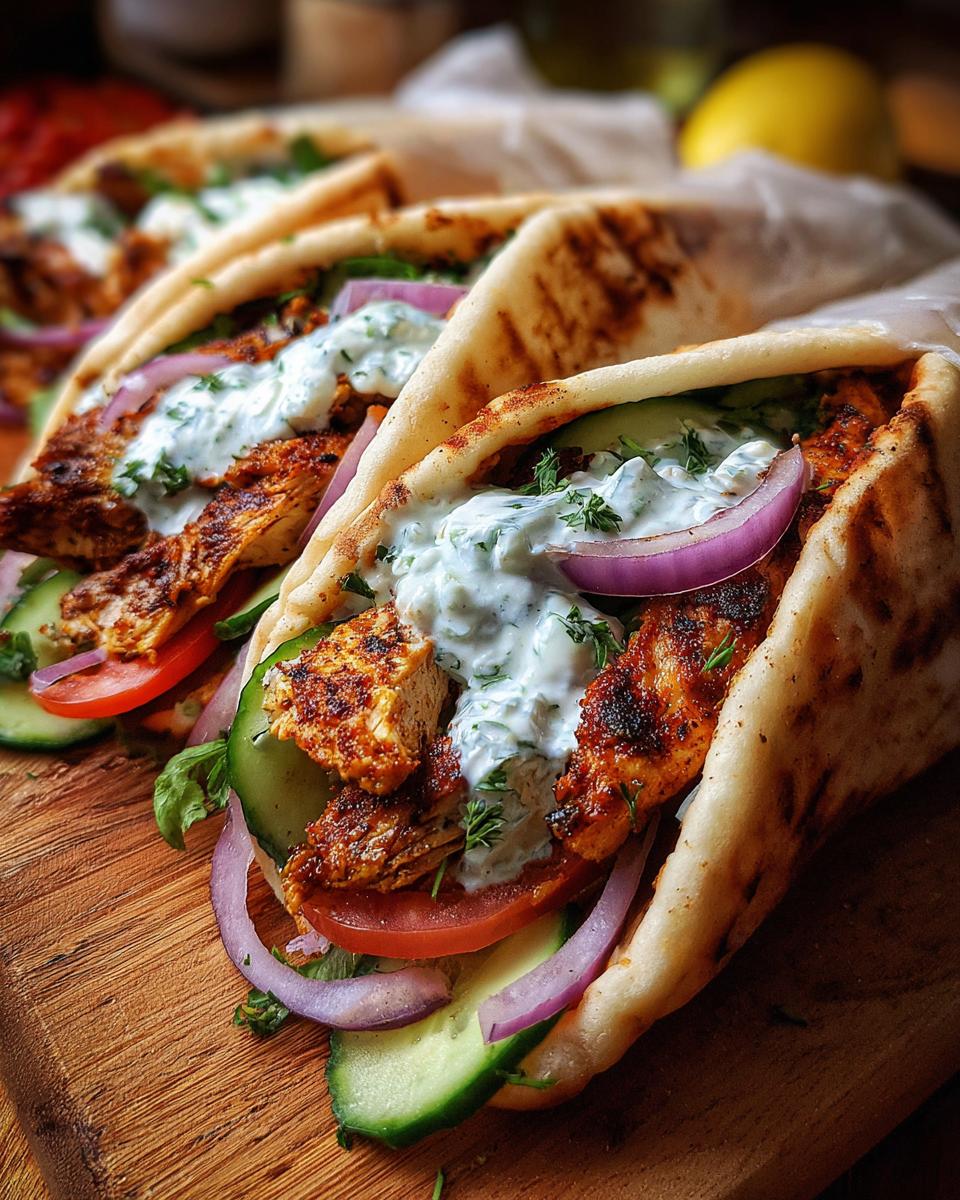 Greek Chicken Gyros with Cucumber Tzatziki - detail 7