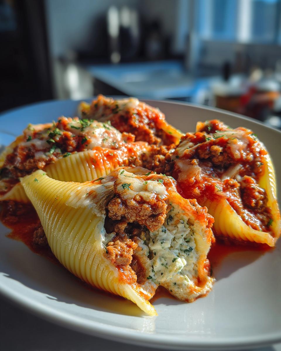 Ground Beef Stuffed Shells with Creamy Ricotta Filling - detail 1
