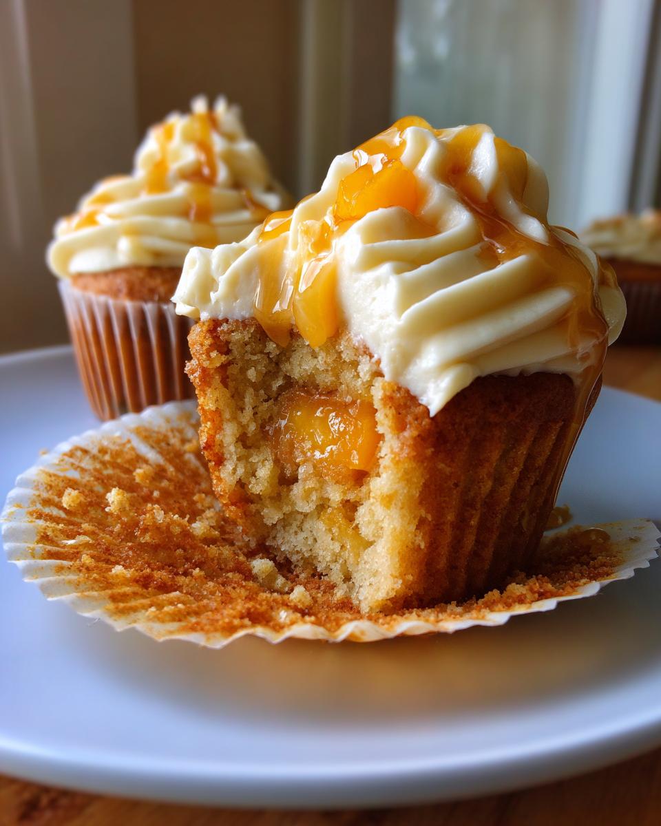 Honey Peach Cream Cheese Cupcakes - detail 2