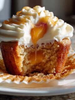 Honey Peach Cream Cheese Cupcakes