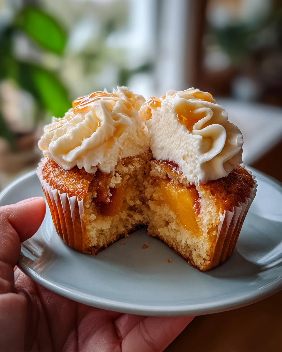 Honey Peach Cream Cheese Cupcakes - detail 3