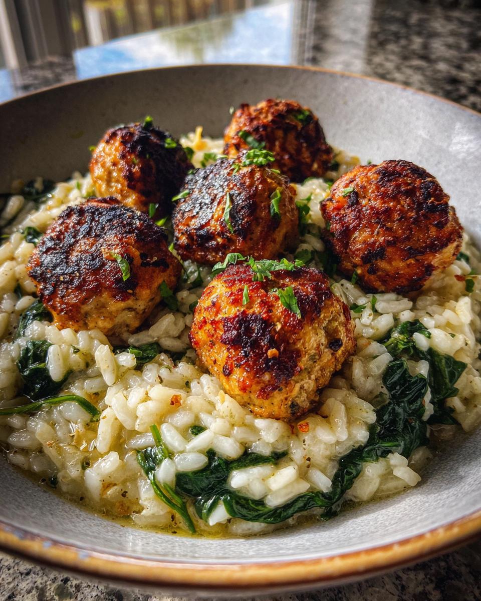 Italian Wedding Risotto with Crispy Garlic Meatballs - detail 1