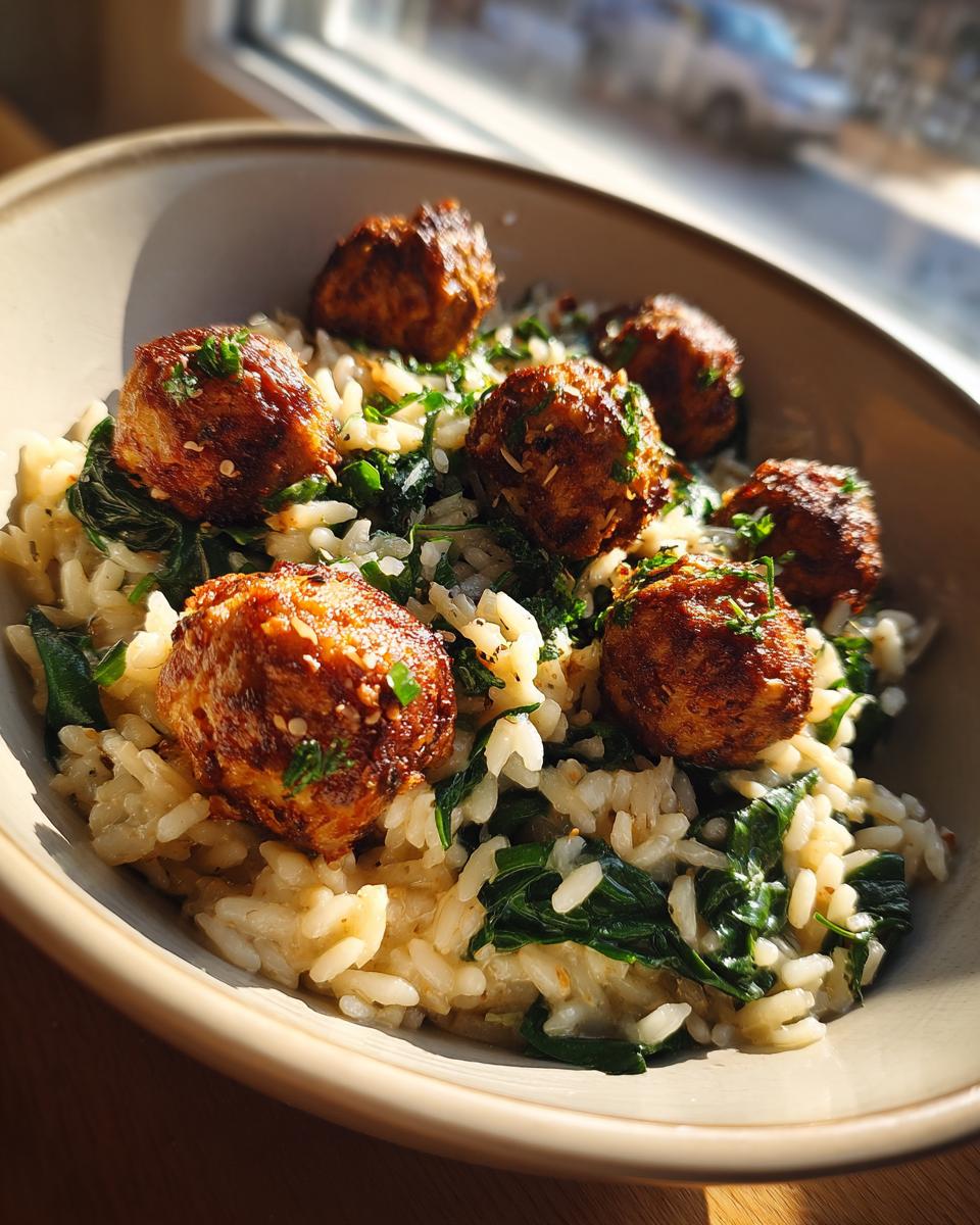 Italian Wedding Risotto with Crispy Garlic Meatballs - detail 2