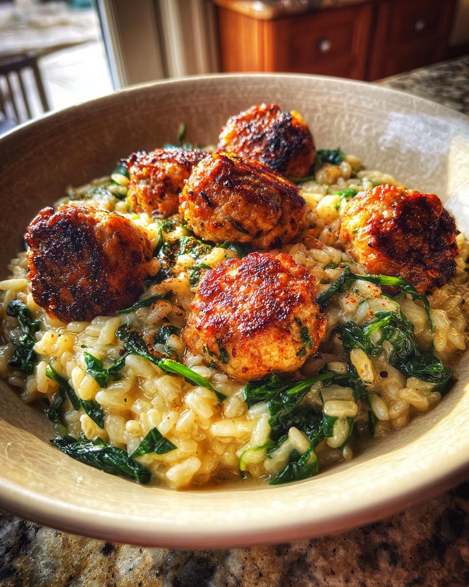 Italian Wedding Risotto with Crispy Garlic Meatballs - detail 3