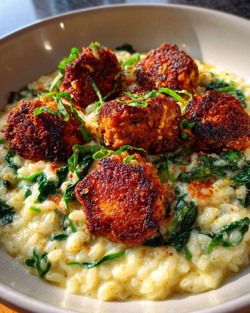 Italian Wedding Risotto with Crispy Garlic Meatballs - detail 4
