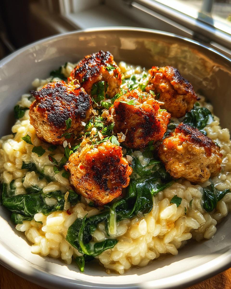 Italian Wedding Risotto with Crispy Garlic Meatballs - detail 5