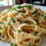 Kaasachtige Knoflookboter Linguine Pasta