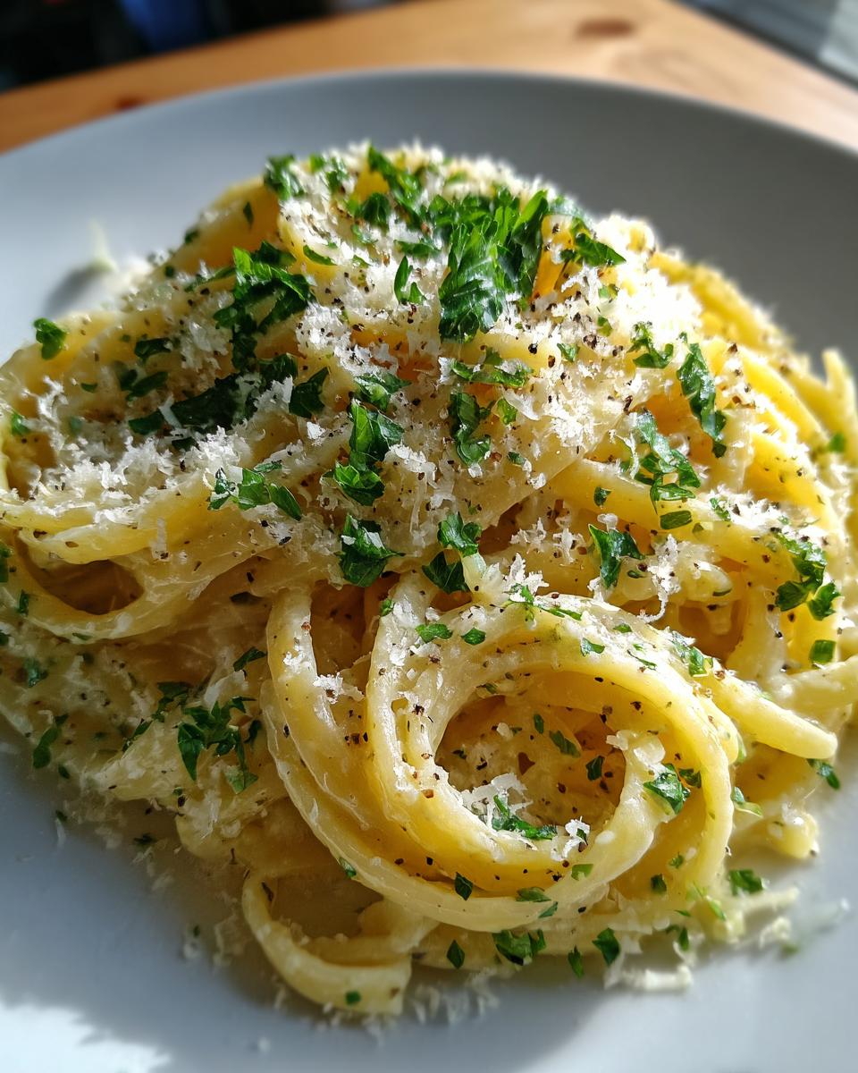 Kaasachtige Knoflookboter Linguine Pasta - detail 4