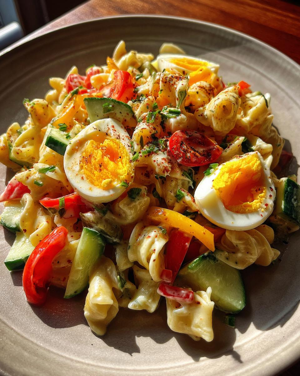 Pasta Salade met Eieren en Groenten - detail 2