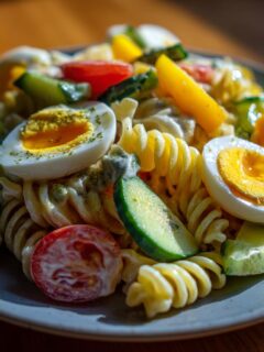 Pasta Salade met Eieren en Groenten