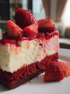 Red Velvet Strawberry Cheesecake