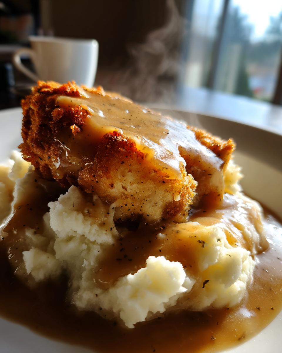 Simple Chicken with Gravy Over Mashed Potatoes - detail 1