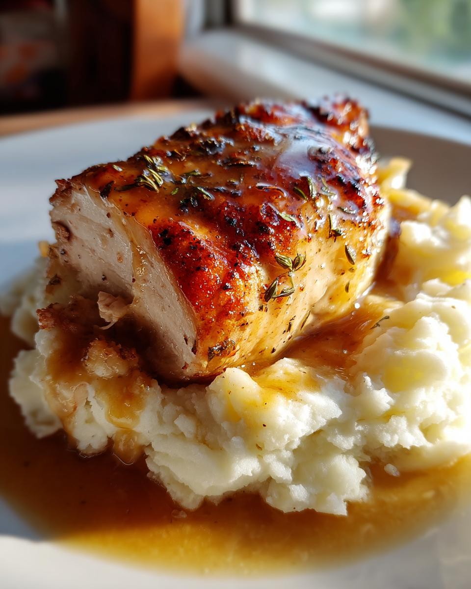 Simple Chicken with Gravy Over Mashed Potatoes - detail 2