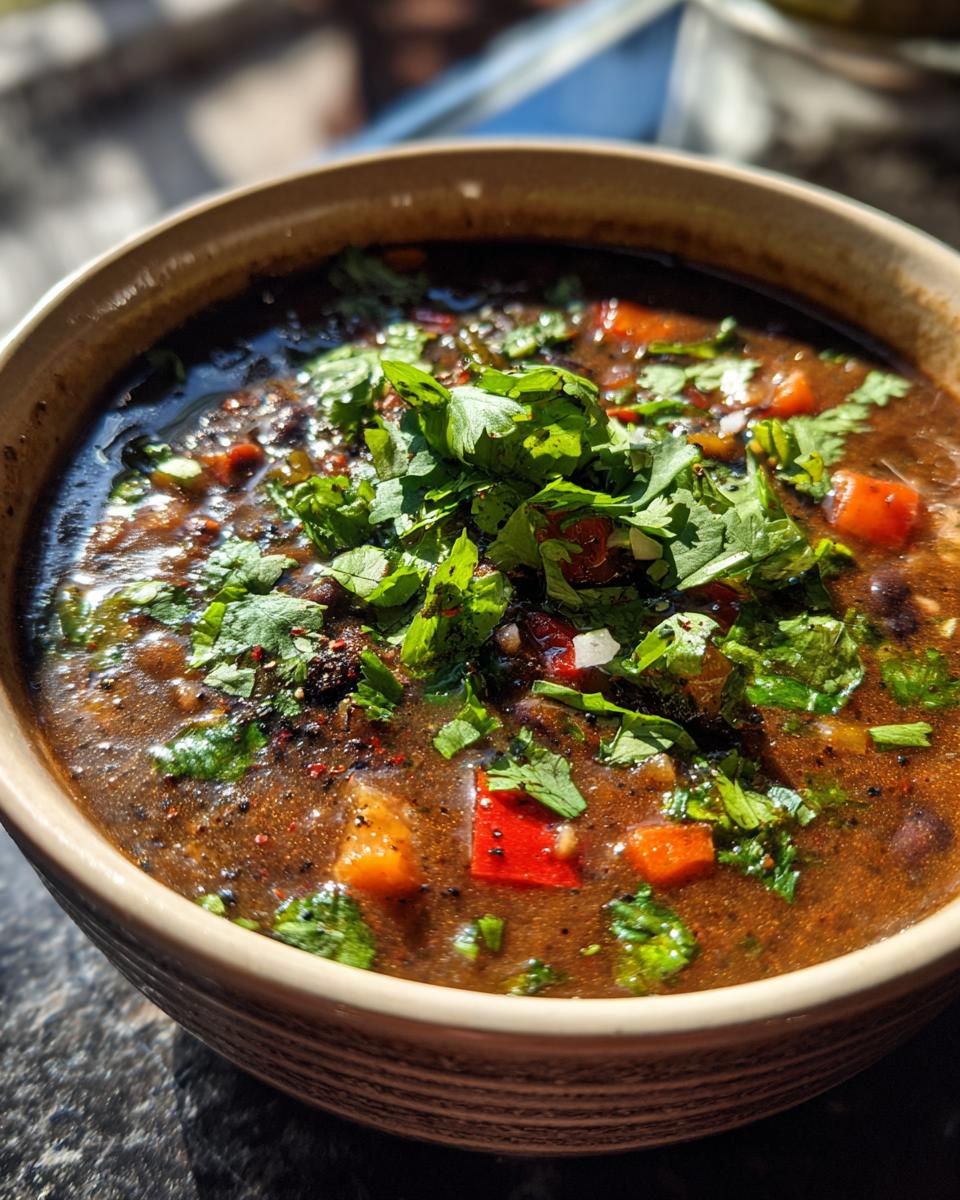Spicy Black Bean Soup with Cilantro - detail 1